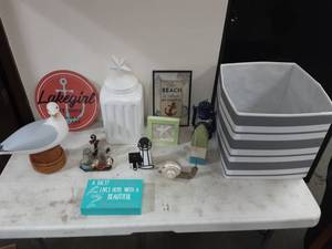 Lot Of NauticalBeach Decor & Storage Cube