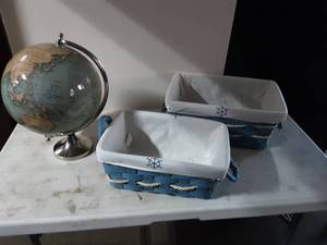 Globe & 2-Nautical Storage Baskets