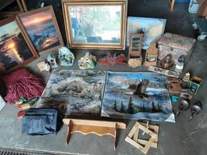 Large Lot Of Outdoor & Wildlife Decor, Pictures, MIrror, Figurines