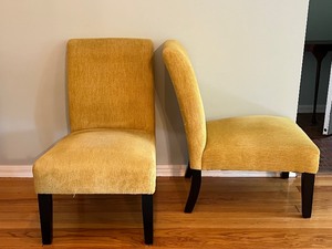 Pair of Yellow Upholstered Accent Chairs