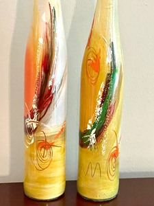 Two Decorative Painted Bottles