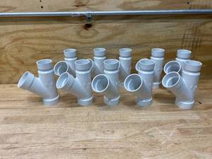 lot 78 image: Lot of 10-  PVC Pipe 2 x 1 12 x 2 Reducing Wye