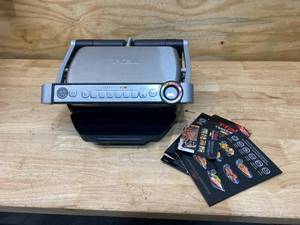 lot 66 image: T-FAL Optigrill 93 sq. in. Black Stainless Steel Non-Stick Indoor Grill