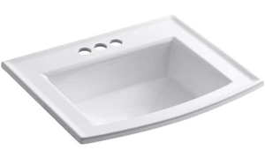 lot 15 image: KOHLER Archer 22-58 in. Drop-In Vitreous China Bathroom Sink with Overflow Drain in White