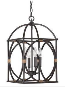 lot 49 image: CAPITAL LIGHTING Elijah 4 Light 12 inch Surrey Foyer Ceiling Light