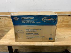 lot 55 image: PROFLO PF9002SWH PROFLO PF9002S Culpepper GPF Toilet Bowl Only - Hand Lever