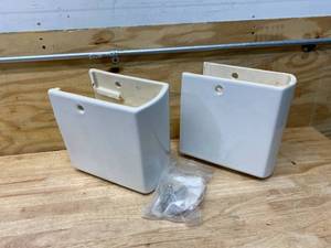 lot 38 image: DURAVIT Lot of 2- Caro Siphon Covers for Duravit Sinks 043470, 043460