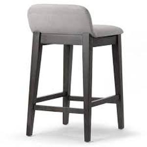 lot 39 image: Glamour Home Atia 25 in. Black Rubberwood Bar Stool with Low Back Seat Height (Set of 2)