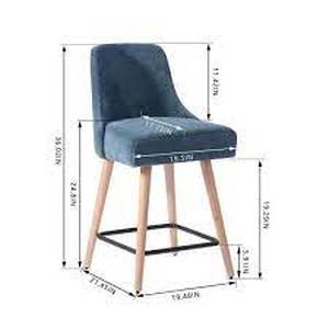 lot 41 image: Exclusive StyleWell Benfield Twilight Blue Upholstered Counter Stools with Back (Set of 2)