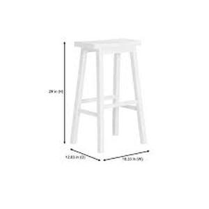 lot 47 image: Exclusive StyleWell White Wood Backless Saddle Bar Stools (Set of 2)