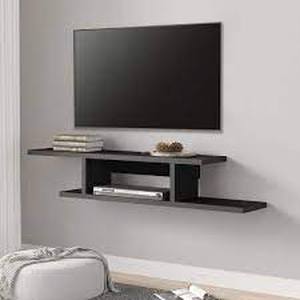 lot 49 image: FITUEYES Wall Mounted Media Console, Floating TV Stand Component Shelf, Black Grain