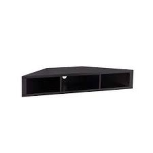 lot 50 image: Furniture of America Emmeline 47 in. Cappuccino Particle Board Corner TV Stand Fits TVs Up to 52 in. with Cable Management