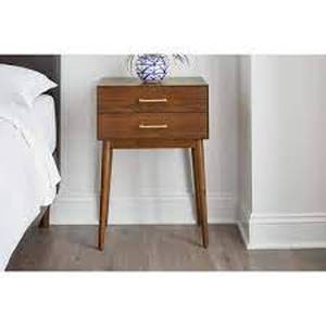 lot 53 image: StyleWell Drakeford 2 Drawer Walnut Finish Stain Nightstand (18.11 in W. X 25.98 in H.)