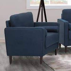 lot 54 image: Lifestyle Solutions Lillith Mid Century Modern Chair in Navy Blue