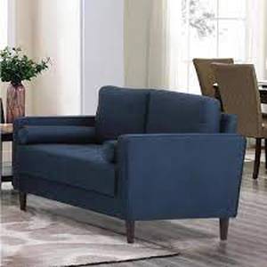 lot 55 image: Lifestyle Solutions Lillith 31.1 in. Navy Blue Polyester 2-Seater Loveseat with Square Arms