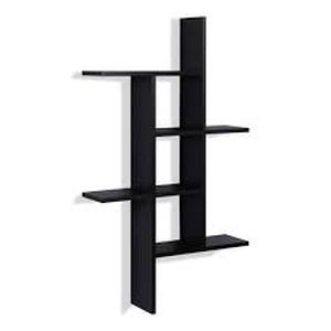 lot 24 image: DANYA B Cantilever Black MDF Floating Wall Shelf