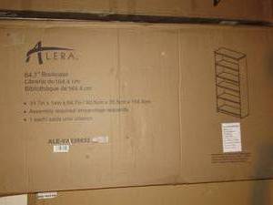 lot 71 image: Alera Valencia Series Bookcase, Five-Shelf, 31 34w x 14d x 65h, Medium Cherry