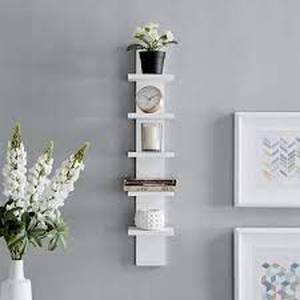 lot 81 image: DANYA B 30 in. H White MDF 5-Tier Decorative Wall Shelf