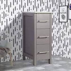 lot 6 image: Vanity Art 12 in. W x 18.5 in. D x 30 in. H Bath Vanity Side Cabinet-Grey no quartz top