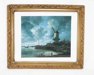 lot 48 image: Vintage The Mill At Wijk Bij Duurstede by Jacob Van Ruisdael Framed Canvas Print
