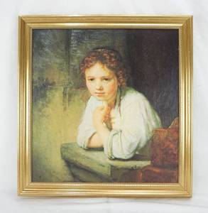lot 23 image: Rembrandt Girl at a Window Framed Canvas Print