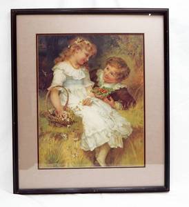 lot 100 image: Framed Print Sweethearts by Frederick Morgan
