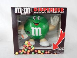lot 133 image: New M and Ms Candy Dispenser - Green M and M
