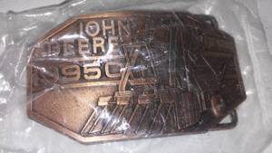 lot 49 image: John Deere Belt Buckle 9950 Combine