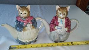 lot 212 image: Mr. and Mrs. Whiskers Teapots