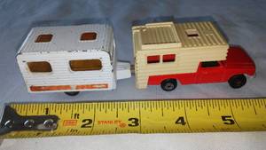 lot 151 image: (2) Matchbox Superfast Camper Truck & Pull Behind Camper.