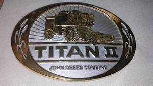 lot 174 image: John Deere Belt Buckle Titan II Combine