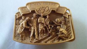 lot 177 image: John Deere Belt Buckle 150 yr. Anniv.