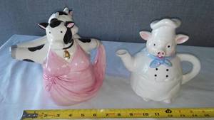 lot 194 image: (2) Teapots. Dancing Till The Cows Come Home