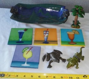 lot 198 image: Doe Ridge Pottery Tray and More.