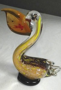 lot 224 image: Exquisite Glass Pelican With Fish In Mouth.