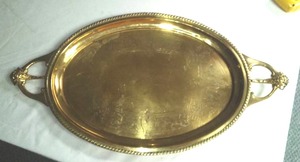 lot 229 image: Vintage Look Brass Tray.