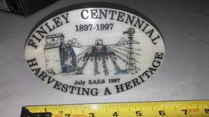 lot 264 image: Desk Plaque. Finley Centennial