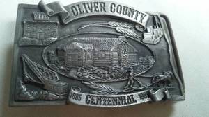 lot 273 image: Oliver County Belt Buckle Centennial.
