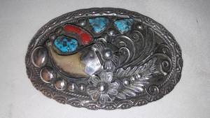 lot 284 image: Belt Buckle Ornate design, Turquoise