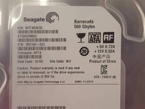 500GB HD  specs in photos&nbsp