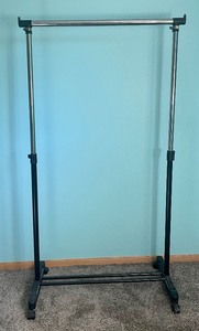 lot 52 image: Adjustable Height Clothing Rack on Casters