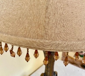 lot 136 image: Lovely Lamp with Bead Accented Shade