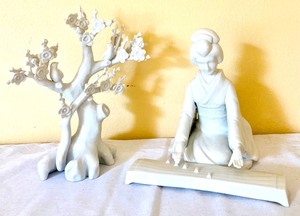 lot 143 image: 3 Porcelain Asian Inspired Figurines