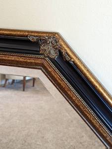 lot 14 image: Large Black and Gold Wall Mirror