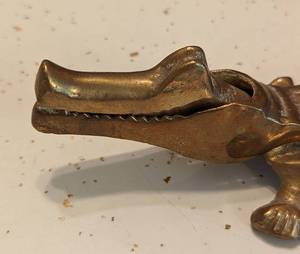 lot 30 image: Vintage Brass Crocodile Nutcracker