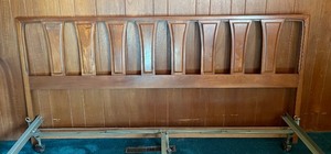 lot 174 image: Vintage Wooden King Headboard and Frame
