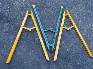 lot 251 image: 3 Vintage Saw Horse Legs