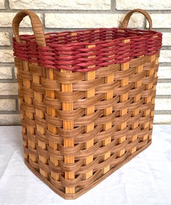 lot 356 image: 3 Red Rimmed Baskets