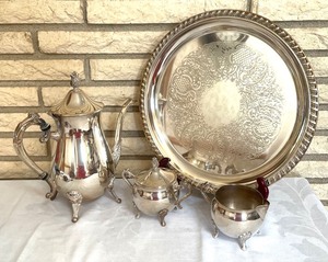 lot 355 image: Silver Plated CoffeeTea Service