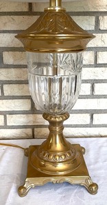 lot 379 image: Classy Brass and Glass Lamp